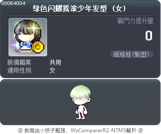 绿色闪耀摇滚少年发型 Tooltip