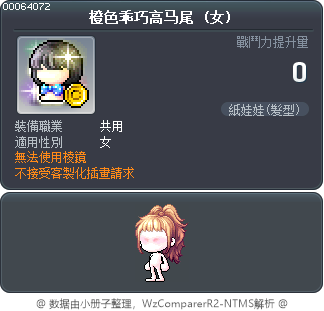 橙色乖巧高马尾 Tooltip