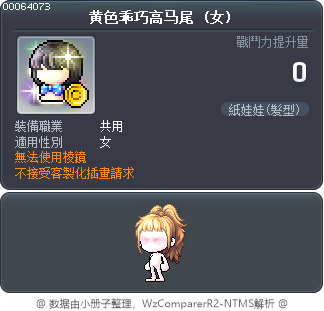 黄色乖巧高马尾 Tooltip