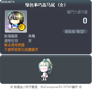 绿色乖巧高马尾 Tooltip
