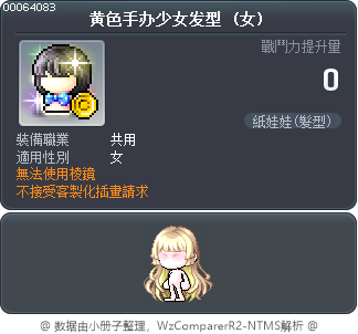 黄色手办少女发型 Tooltip