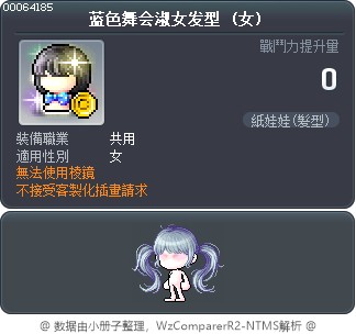 蓝色舞会淑女发型 Tooltip