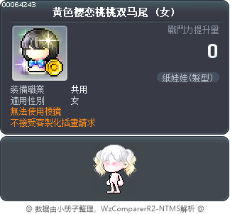 黄色樱恋桃桃双马尾 Tooltip