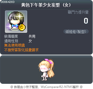 黄色下午茶少女发型 Tooltip