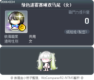 绿色迷雾赛琳双马尾 Tooltip