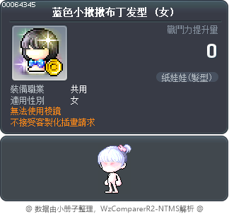 蓝色小揪揪布丁发型 Tooltip