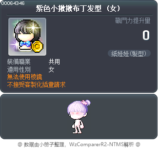 紫色小揪揪布丁发型 Tooltip