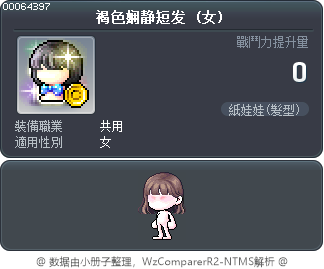 褐色娴静短发 Tooltip