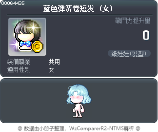 蓝色弹簧卷短发 Tooltip