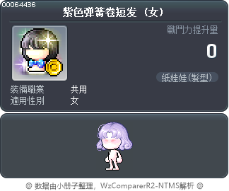 紫色弹簧卷短发 Tooltip