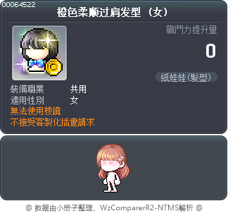 橙色柔顺过肩发型 Tooltip