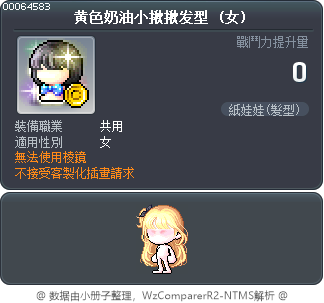 黄色奶油小揪揪发型 Tooltip