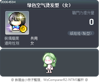 绿色空气烫发型 Tooltip