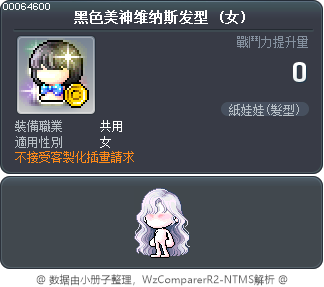 黑色美神维纳斯发型 Tooltip