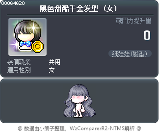 黑色甜酷千金发型 Tooltip