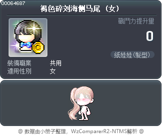 褐色碎刘海侧马尾 Tooltip
