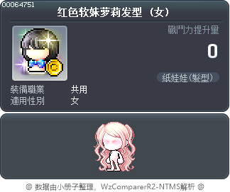 红色软妹萝莉发型 Tooltip