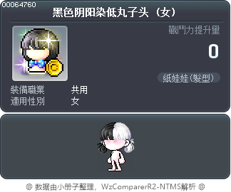 黑色阴阳染低丸子头 Tooltip