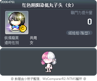 红色阴阳染低丸子头 Tooltip