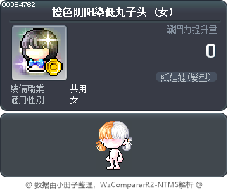橙色阴阳染低丸子头 Tooltip