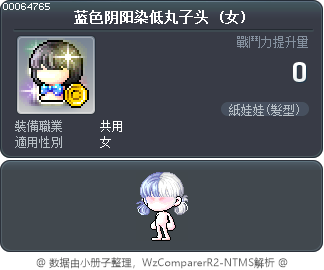 蓝色阴阳染低丸子头 Tooltip