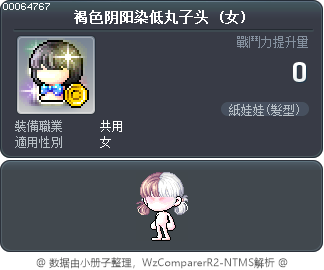 褐色阴阳染低丸子头 Tooltip