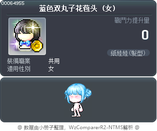 蓝色双丸子花苞头 Tooltip