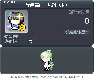 绿色端正马尾辫 Tooltip