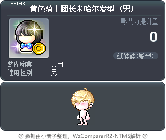 黄色骑士团长米哈尔发型 Tooltip