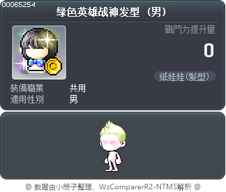 绿色英雄战神发型 Tooltip