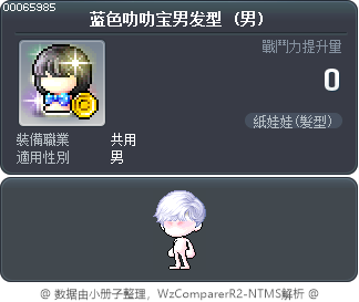 蓝色叻叻宝男发型 Tooltip
