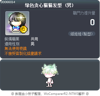 绿色贪心猫猫发型 Tooltip