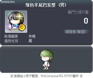 绿色羊尾豆发型 Tooltip