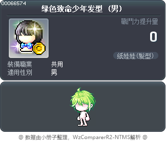 绿色致命少年发型 Tooltip