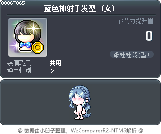 蓝色冒险家神射手发型 Tooltip