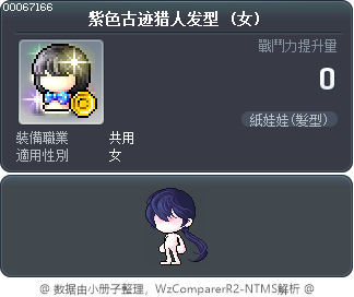 紫色冒险家古迹猎人发型 Tooltip