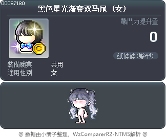 黑色星光渐变双马尾 Tooltip