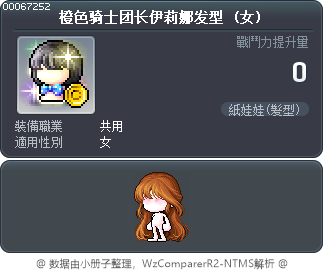 橙色骑士团长伊莉娜发型 Tooltip