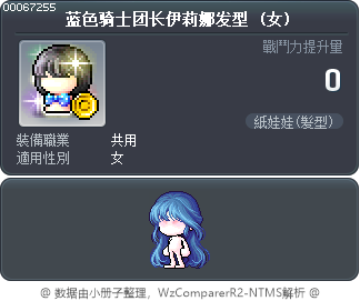 蓝色骑士团长伊莉娜发型 Tooltip