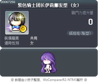 紫色骑士团长伊莉娜发型 Tooltip