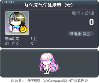 红色元气学妹发型 Tooltip