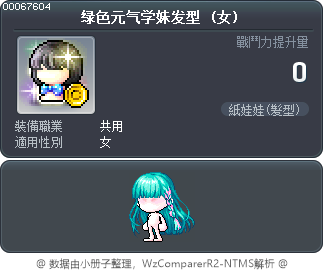 绿色元气学妹发型 Tooltip