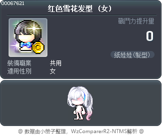 红色雪花发型 Tooltip