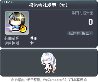 橙色雪花发型 Tooltip