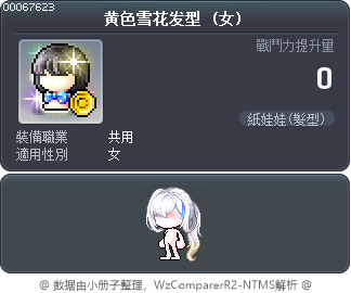 黄色雪花发型 Tooltip