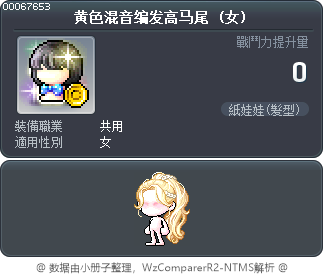 黄色混音编发高马尾 Tooltip