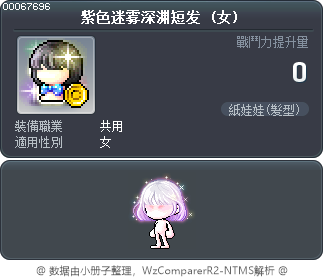 紫色迷雾深渊短发 Tooltip