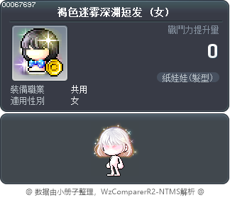 褐色迷雾深渊短发 Tooltip