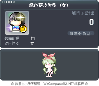 绿色萨皮发型 Tooltip
