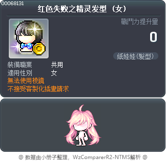 红色失败之精灵发型 Tooltip